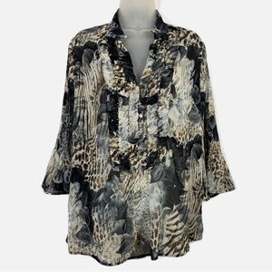 Alberto Makali | Embellished Animal Print Top